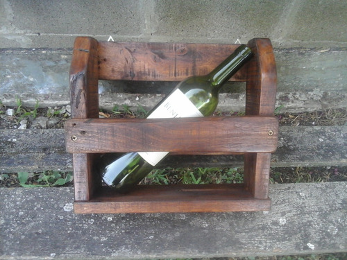 Vinoteca Estante Madera De Pallet Para 3 Botellas