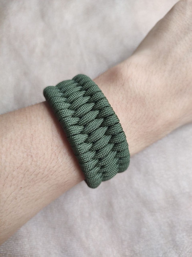 Bracelete Paracord 550 Trilobite Várias Cores Feito À Mão Verde Oliva