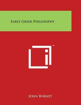 Libro Early Greek Philosophy - John Burnet