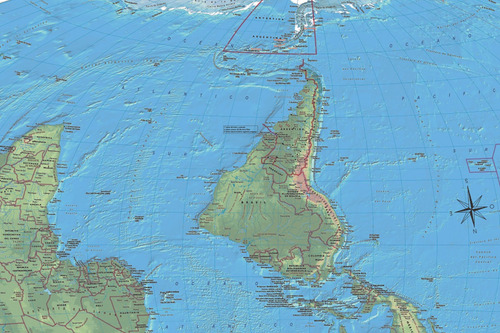 Mapa Planisferio Invertido - Varillado Apto Marcador 90x70cm