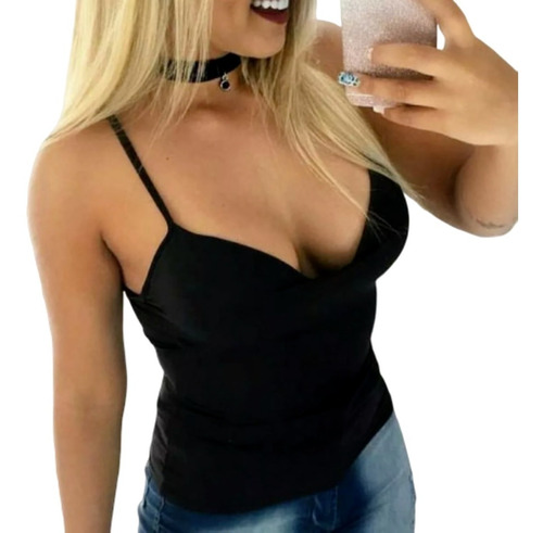 Imagem 1 de 1 de Blusinha Com Bojo Blusa De Suplex C/ Bojo Lisa Várias Cores