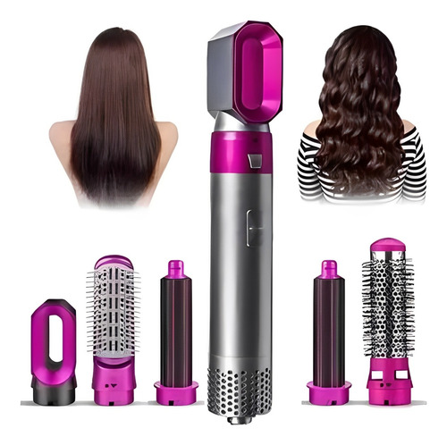 Secador Cabelo Escova Secadora 5x1 Alisa Modela Faz Cachos