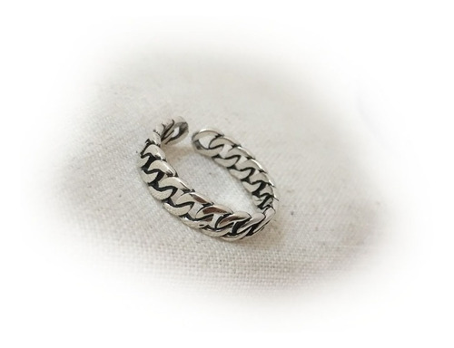 Nuevo Anillo Estilo Cadena Unisex Plata De Ley 925 A274