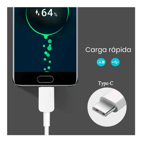 Imagen 7 de 7 de Combo Cargador 5v 2.0a Tipo C Carga Rapida Usb Datos Moss
