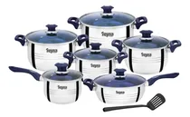 Comprar Juego Ollas De Acero Classic 12 Piezas Color Azul
