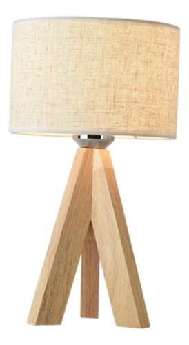 Lámparas De Mesa De Noche Trípode De Madera Arte L Beige