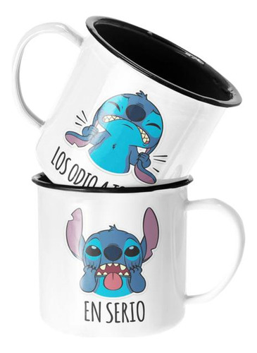 Taza Enlozada Lechera Stitch Los Odio A Todos En Serio