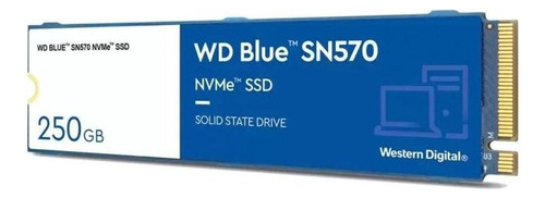 Disco Sólido Interno Western Digital Sn570 Wds250g3b0c 250gb Color Azul