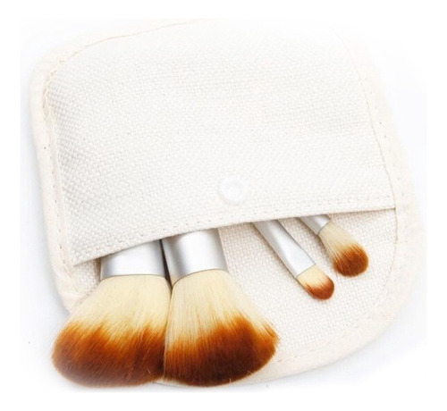 Sjx Set 4 Brochas Maquillaje BambĂș Pincel Sombras Rostro