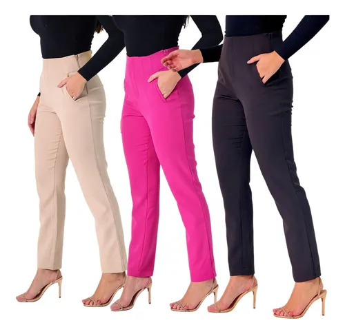 Kit 3 Calça Zara Social Montaria Alfaiataria Feminina Minima