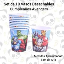 Comprar Set De 10 Vasos Desechables Cumpleaños Vengadores Avengers