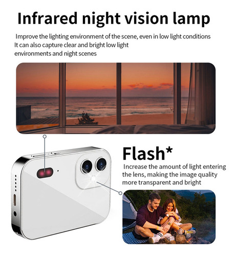 Cámara Digital 4k Ccd Cámara De Vídeo Con Flash Digital De 6