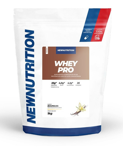 Whey Pro 60% De Proteina Baunilha 1kg Refil - Newnutrition