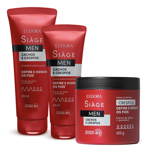 Combo Siàge Men: Condicionador Cachos E Crespos 200ml + Sham