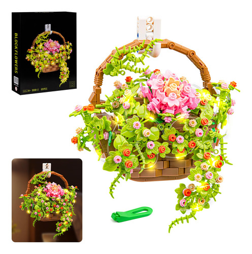 Juego De Construcción De Ramo De Flores Con Luz Led
