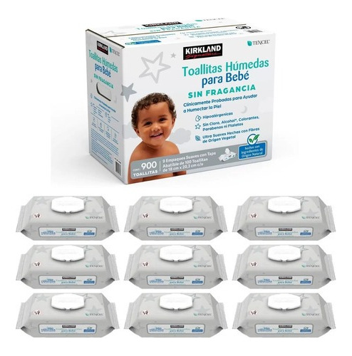 Toallitas Húmedas Para Bebé Sin Fragancia 900 Pzas