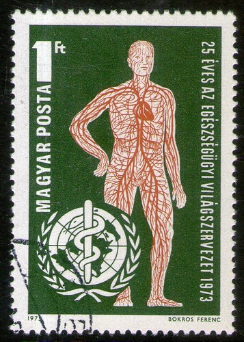 Hungría Sello Usado 25° Organización De La Salud Año 1973 
