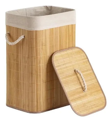 Cesto De Roupas De Bambu 50L Yikasa