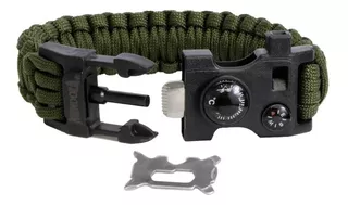 Pulsera Paracord Tactica Supervivencia + Termometro Mendoza Color Verde