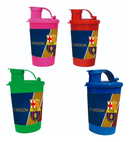 Vaso Barcelona Botilito X12 Fiesta Decoracion Futbol Niños 