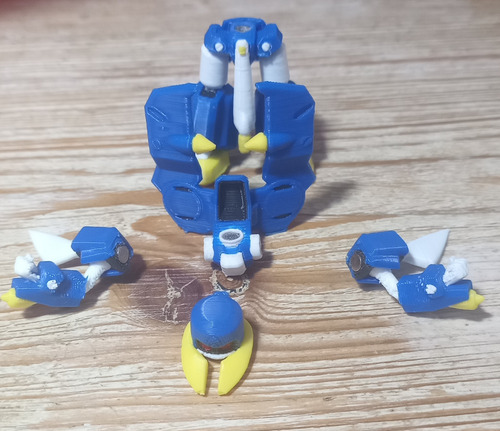 Medabots Titan Beetle Desarmable Impresion 3d Pixelados_