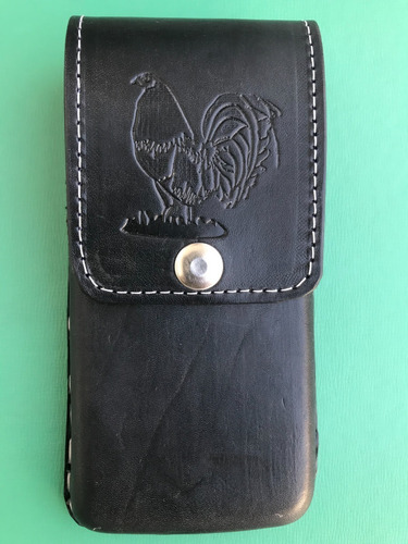 37.- Funda De Piel Para Teléfono Móvil Broche Sello Gallo