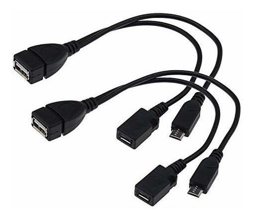 2 Cables Divisores De Alimentación Micro Usb Otg En Y, Usb H