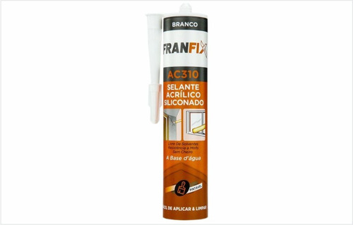 Silicone Branco 500g - Selante Acrílico Base De Água Franfix