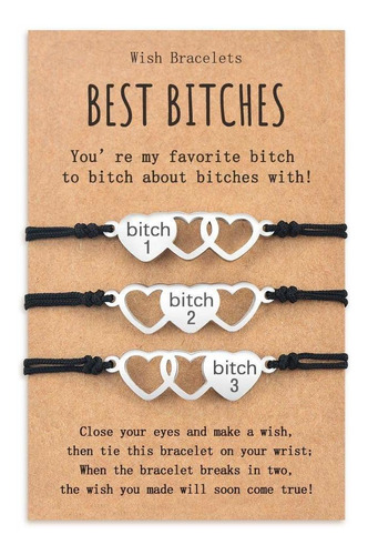 Manven Best Bitches - Pulseras De Amistad A Juego Para Muje.