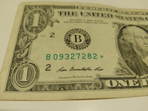 Billete Un Dolar, Reposición, Buscado Y Catalogado En Eeuu 