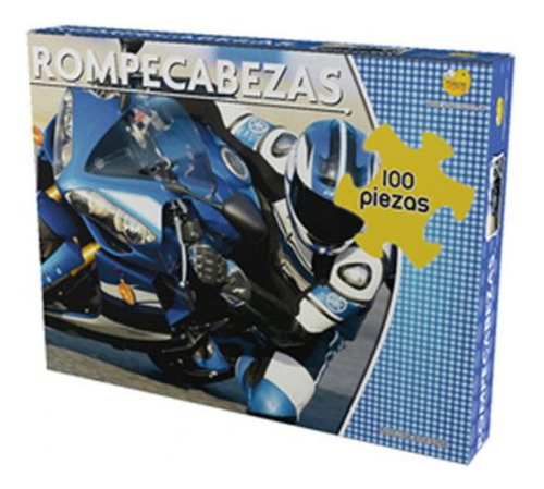 Puzzle Moto Azul 100 Piezas 26x19,5x4,5cm Yuyu - 335