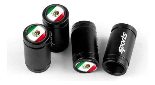 Tapones Valvula Pivote Neumatico Bandera Mexico (4 Piezas)