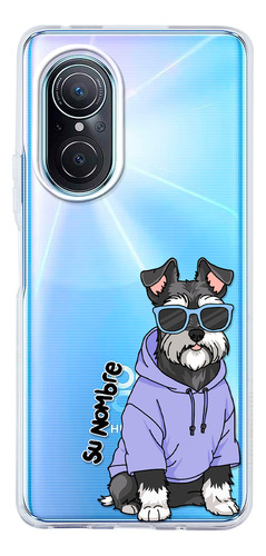 Funda Para Huawei Mujer Perrito Cool Schnauzer Su Nombre