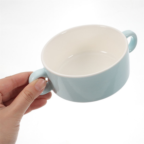Cuenco De Sopa De Cerámica Con Doble Asa Para Postres De Res