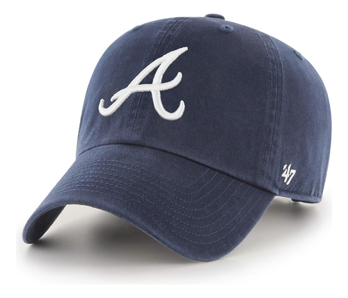 Mlb Atlanta Braves 47 Clean Up Gorra Ajustable, Azul Marino,