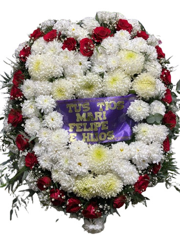 Corona Funebre Corazon De Rosas Condolencias