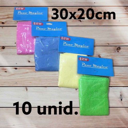 Kit C/ 10 Panos De Limpeza Geral Em Microfibra 30x20cm
