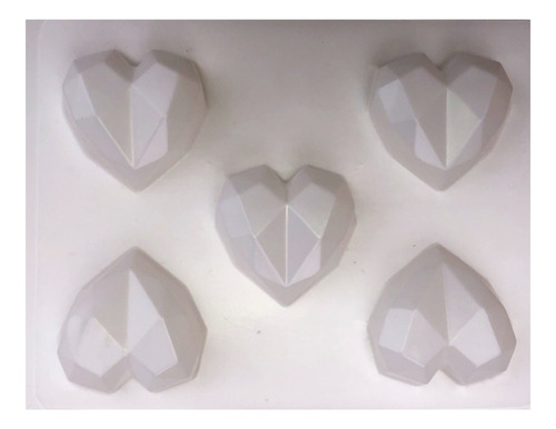 Molde De Plástico Corazón Facetado Diamante 2 Unidades