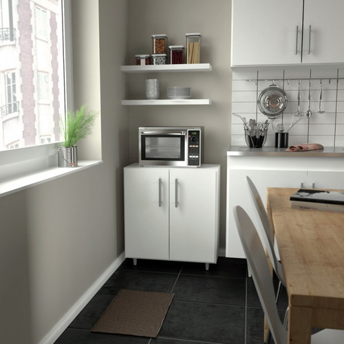 Imagen 6 de 10 de Mueble Módulo Doble 2 Puertas Melamina Centro Estant Cocina
