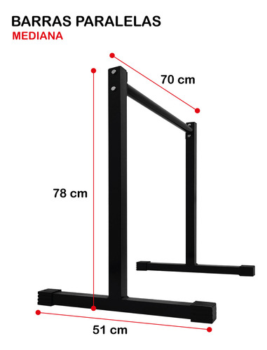 Kit Barras Paralelas Dip Triceps Fondos Crossfit Gde/med/ch