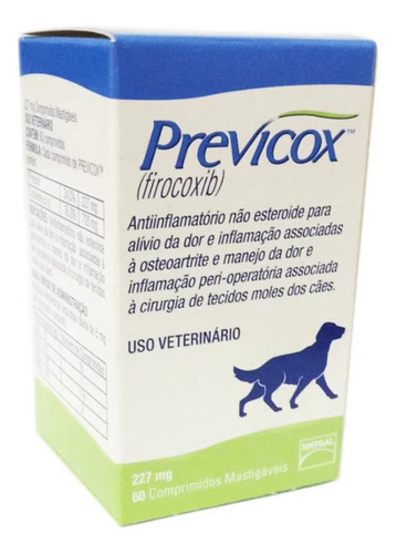 Previcox 227mg - Firocoxib 227mg - 60 Comprimidos - Pyg