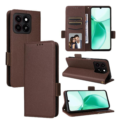 Funda Abatible For Zte Blade A55 Con Ranuras Magnéticas De