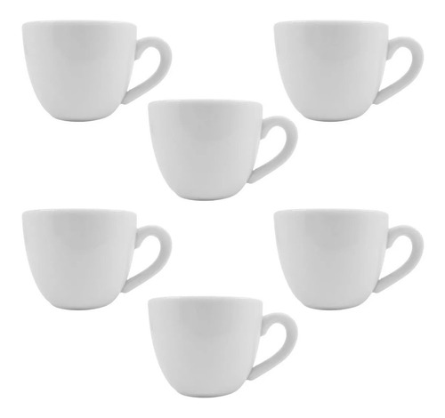 Pocillo Cafe 80ml Linea 1900 Tsuji Porcelana Blanca Pack X6