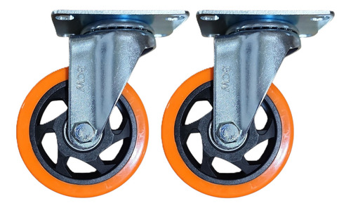 Ruedas Giratorias 125 Mm Y 150 Kilos Bcw X 2 Unidades Giratoria Sin Freno