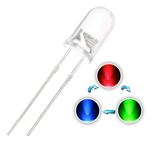 Led 5mm Rgb Automatico Rapido 2 Pines Rojo Verde Azul Hobb