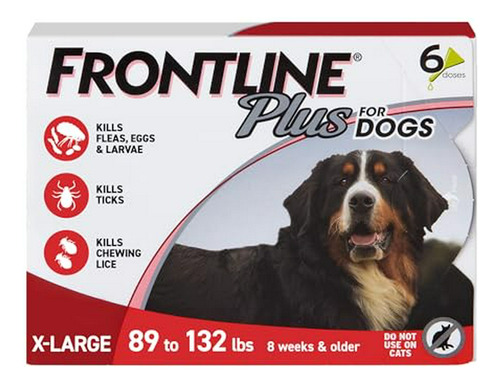 Frontline Plus Perros 89-132 Lbs. 6 Dosis (caja Roja)