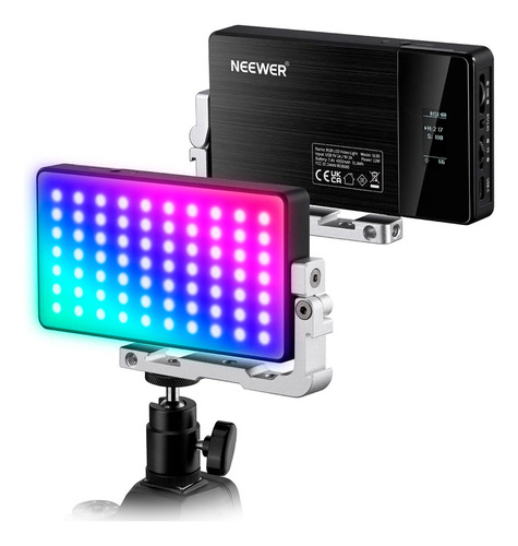 Neewer Lampara De Video Leds Rgb Iluminacion C/ Bateria Sl90 Estructura Negro Luz Blanco Frío