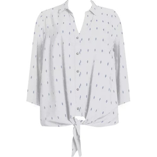 Camisa Feminina Manga Longa 3/4 Social Estampada Até Tam. 50