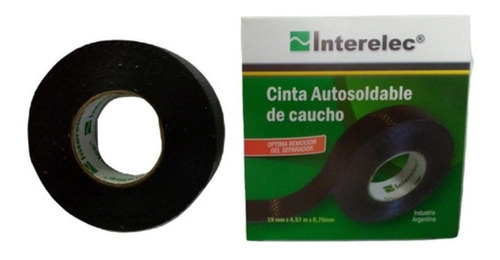 Cinta Autosoldable Interelec Impermeable 4,57mts X 19mm Color Negro