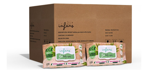 Toallitas Húmedas Infans Bamboo Bio Baby Wipes X24